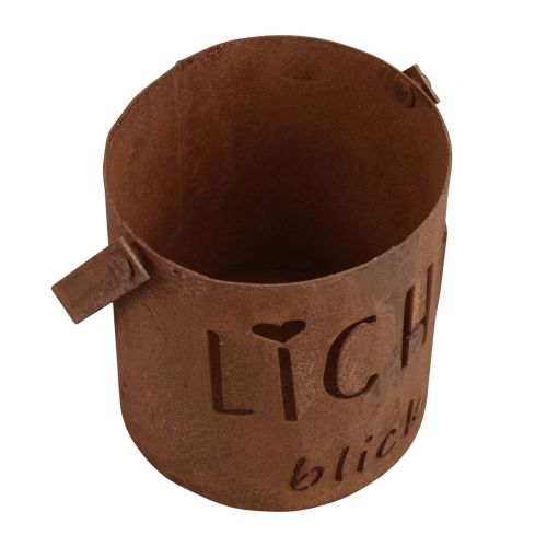 Floristik24 Laterne Metall Windlicht Edelrost Deko Lichtblick Ø10,5cm H22cm