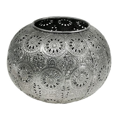 Floristik24 Metallwindlicht Silber orientalisch Ø17,5cm H12cm