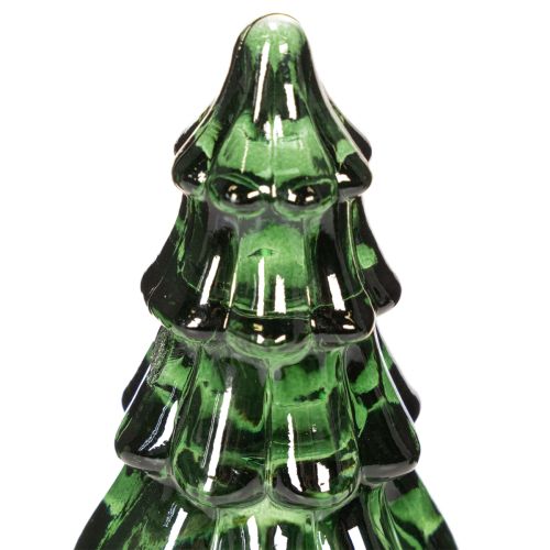 Glas-Tannenbaum mit LED-Beleuchtung 13 cm grün 2er-Set | Floristik24.at