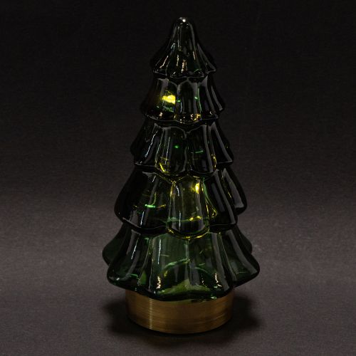 Glas-Tannenbaum mit LED-Beleuchtung 13 cm grün 2er-Set | Floristik24.at