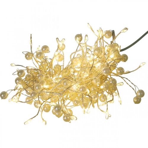 Cluster Lichterkette LED Innen Perlen Timer Warmweiß 1,2m