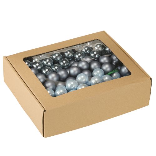Artikel Mini Baumkugeln Glas Spiegelbeeren Blautöne 25mm 140 St