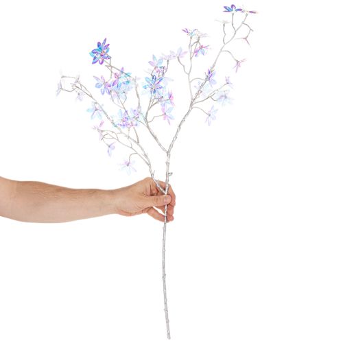 Künstlicher Blütenzweig aus Kunststoff mit irisierenden Blüten 80cm | Floristik24.at