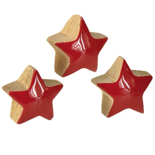 Mini Sterne Rot Mangoholz Streudeko Holzsterne Ø3cm 9 St