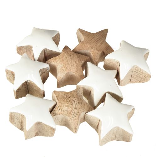 Artikel Mini Sterne Weiß Mangoholz Holzsterne Deko Ø3cm 9 St