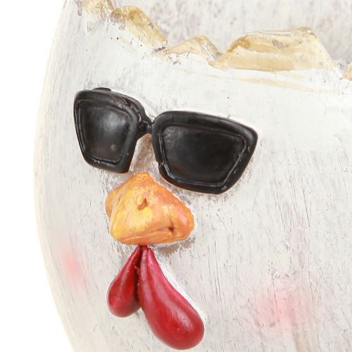 Artikel Mini Übertopf Ei Huhn mit Sonnenbrille und Füßen H12,5cm 2 St
