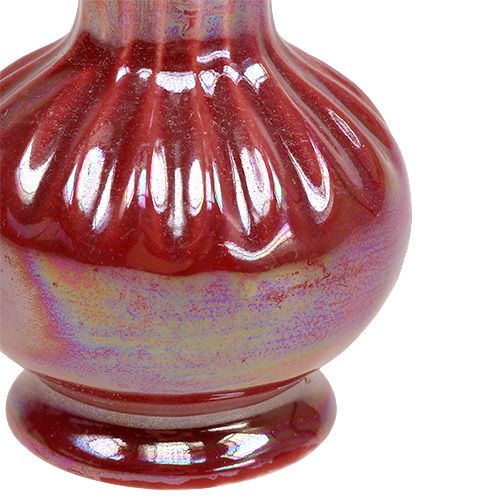 Floristik24 Mini Vase Ø5cm H10cm Perlmutt Rot 6St