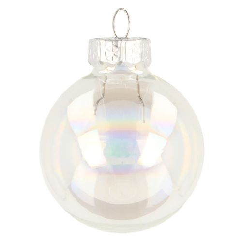Mini Weihnachtskugeln Glas Irisierend Klar 4cm 24 St