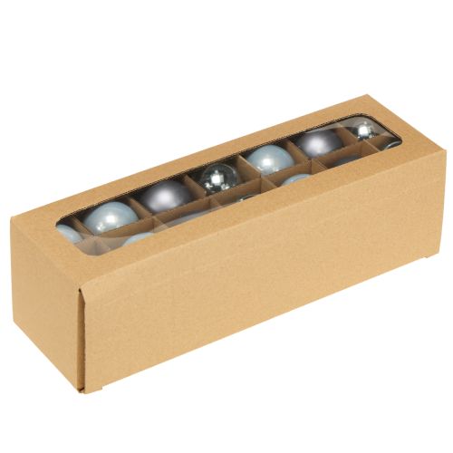 Artikel Mini Weihnachtskugeln Glas Blau matt Metallic Ø4cm 24 St