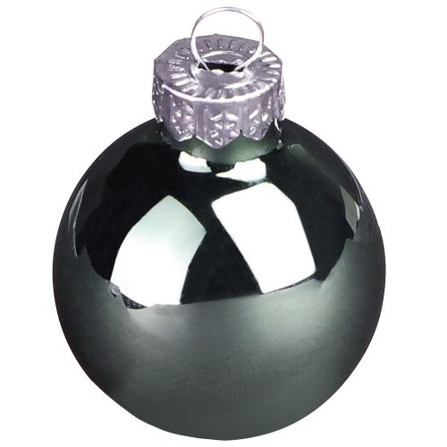 Mini Weihnachtskugeln Glas Grün Perlmuttgrau Ø3cm 22 St | Floristik24.at