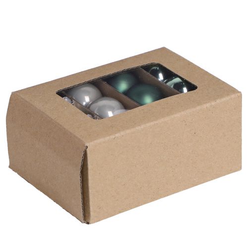 Mini Weihnachtskugeln Glas Grün Perlmuttgrau Ø3cm 22 St | Floristik24.at