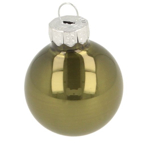 Artikel Mini Weihnachtskugeln Glas Grün Silbergrau Ø3cm 22St