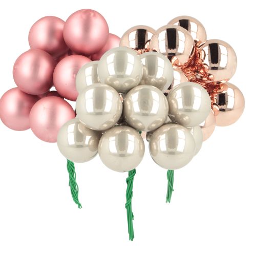 Mini Weihnachtskugeln Glas Rosa Creme Ø25mm 140 St