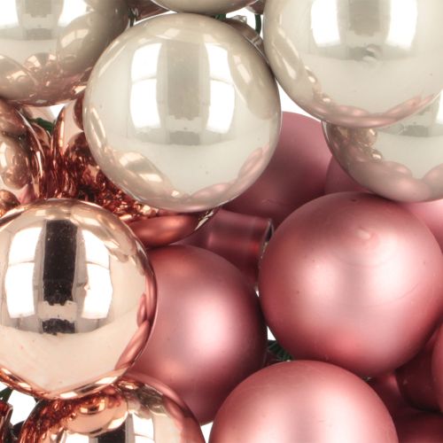 Artikel Mini Weihnachtskugeln Glas Rosa Creme Ø25mm 140 St