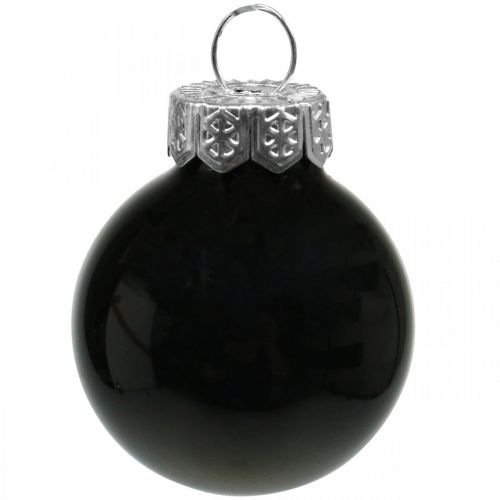 Artikel Mini Weihnachtskugeln Glas Schwarz Glanz/Matt Ø2,5cm 24St