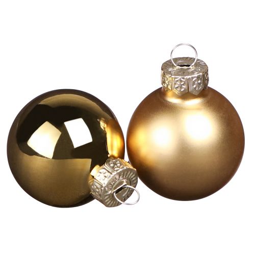 Mini Weihnachtskugeln Glas in Gold Matt Glanz Ø3cm 22St