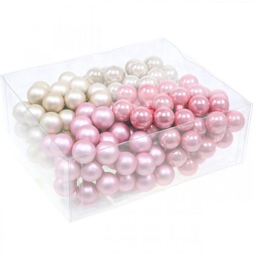 Artikel Mini Weihnachtskugeln am Draht Ø20mm Glas Rosa 140St