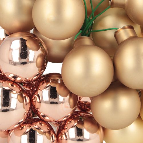 Artikel Mini Weihnachtskugeln am Draht Gold Rosé Glas Ø25mm 140 St
