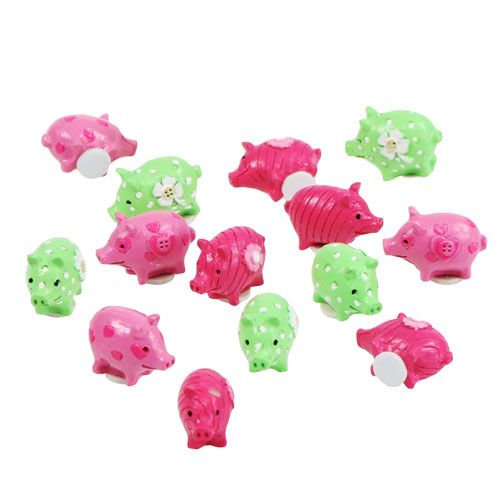 Floristik24 Mini Glückschweine bunt 2,5cm 45St