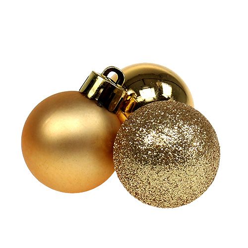 Floristik24 Mini Weihnachtskugel Gold Ø3cm 14St