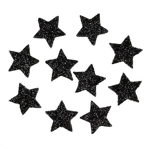 Floristik24 Mini Glitterstern Schwarz 2,5 cm 96St