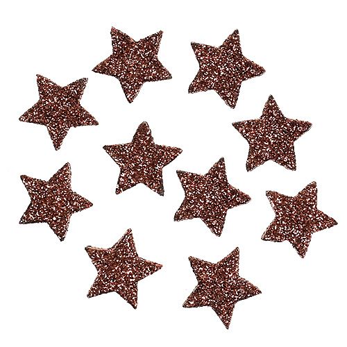 Floristik24 Mini Glitterstern zum Streuen Braun 2,5cm 48St