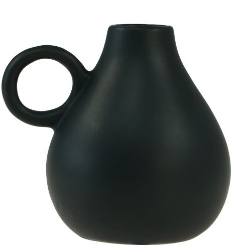 Floristik24 Mini Keramikvase Schwarz Henkel Keramik Deko H8,5cm