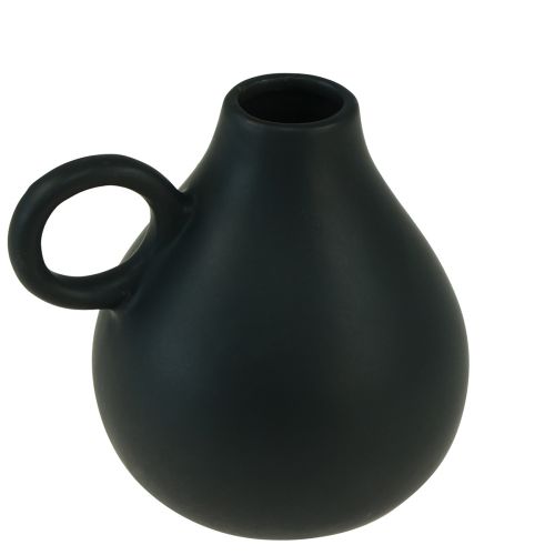 Artikel Mini Keramikvase Schwarz Henkel Keramik Deko H8,5cm