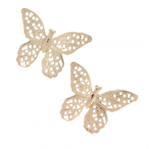 Floristik24 Mini Schmetterlinge Metall Streudeko Golden 3cm 50St