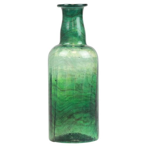 Artikel Mini Vase Glas Flaschenvase Blumenvase Grün Ø6cm H17cm