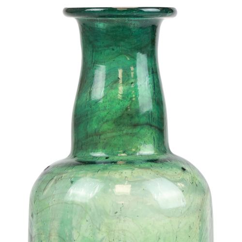 Artikel Mini Vase Glas Flaschenvase Blumenvase Grün Ø6cm H17cm