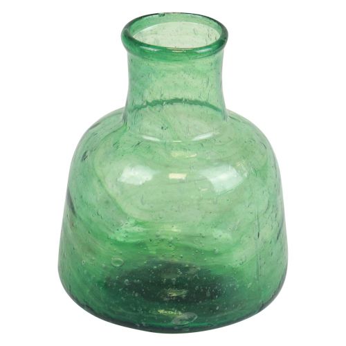 Floristik24 Mini Vase Glas Glasvase Blumenvase Grün Ø8,5cm H11cm