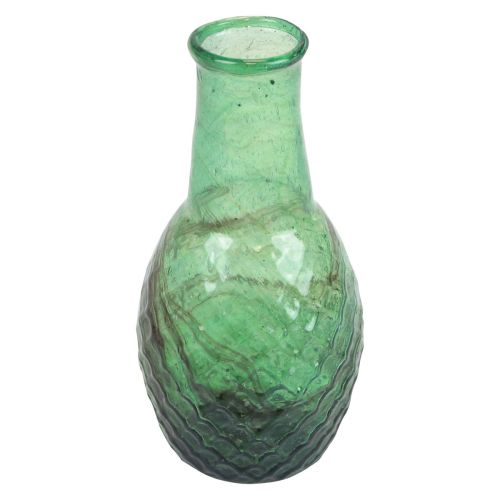Floristik24 Mini Vase Grün Glasvase Blumenvase Rauten Ø6cm H11,5cm