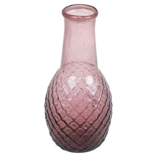 Floristik24 Mini Vase Lila Glasvase Blumenvase Glas Rauten Ø6cm H12cm