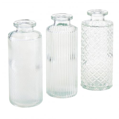 Floristik24 Mini Vasen Glas Deko Flaschenvasen Ø5cm H13cm 3St