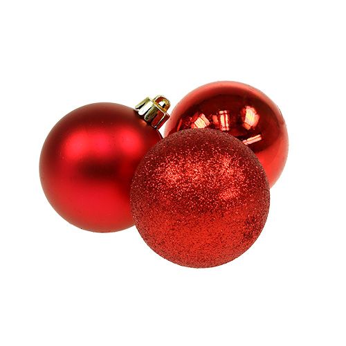 Floristik24 Mini Weihnachtskugel Rot Ø3cm 14St