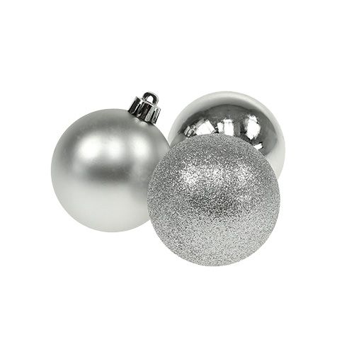 Floristik24 Mini Weihnachtskugel Silber Ø3cm 14St