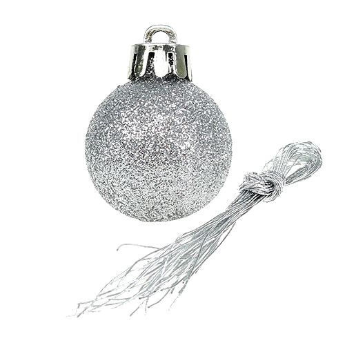 Artikel Mini Weihnachtskugel Silber Ø3cm 14St