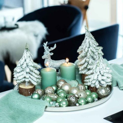 Floristik24 Mini Weihnachtskugeln Glas Grün Glanz/Matt Ø2,5cm 24 St