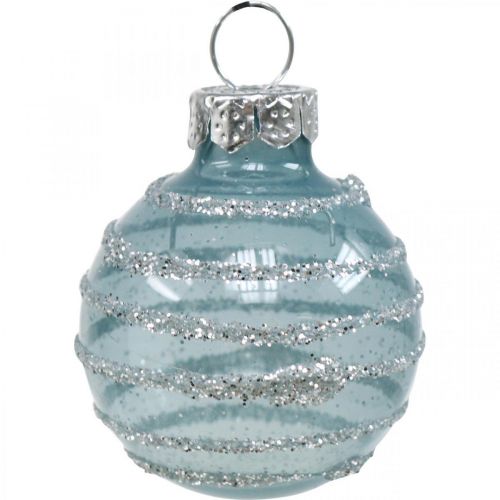 Artikel Mini Weihnachtskugeln Blau Echtglas Ø3cm 9St