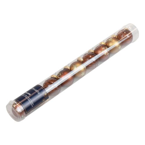 Floristik24 Mini Weihnachtskugeln Glas Gold Braun Glaskugeln Ø3cm 9St