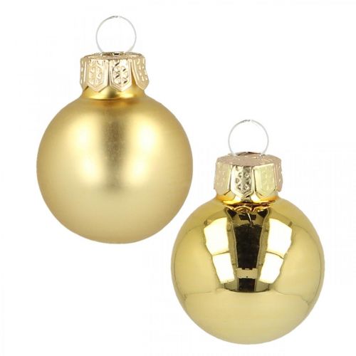 Floristik24 Mini Weihnachtskugeln Glas Gold Ø2,5cm 24St