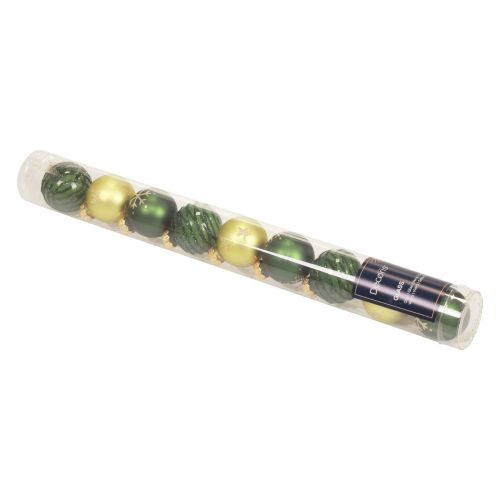 Floristik24 Mini Weihnachtskugeln Glas Grün Gold Glaskugeln Ø3cm 9St