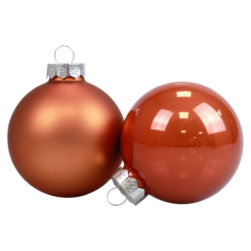 Floristik24 Mini Weihnachtskugeln Glas Rotbraun Glaskugeln Ø4cm 24 St
