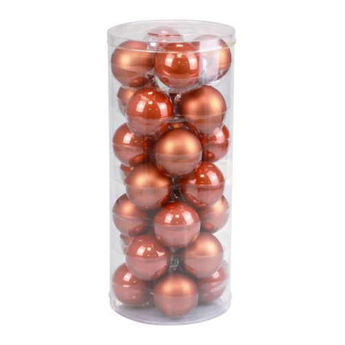 Floristik24 Mini Weihnachtskugeln Glas Rotbraun Glaskugeln Ø4cm 24 St