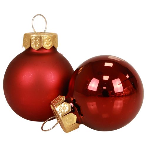 Floristik24 Mini Weihnachtskugeln Rot Matt/Glänzend Ø2,5cm 20 St