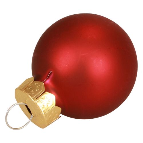 Floristik24 Mini Weihnachtskugeln Rot Matt/Glänzend Ø2,5cm 20 St