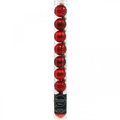 Artikel Mini Weihnachtskugeln Rot Mix Echtglas Ø3cm 9 St