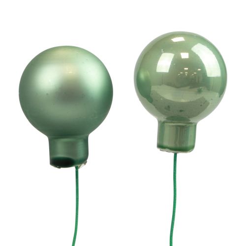 Floristik24 Mini Weihnachtskugeln am Draht Glas Grün Ø2,5cm 140St