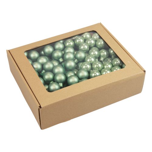 Floristik24 Mini Weihnachtskugeln am Draht Glas Grün Ø2,5cm 140St